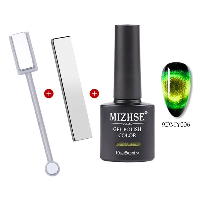 MIZHSE 9D Chameleon Magnetic Gel Nail Polish Long Lasting10ml Cat Eye Nail Art Gel Soak Off UV LED Shining Gel Varnish - Цвет: MD-9DMY006-CTSET01