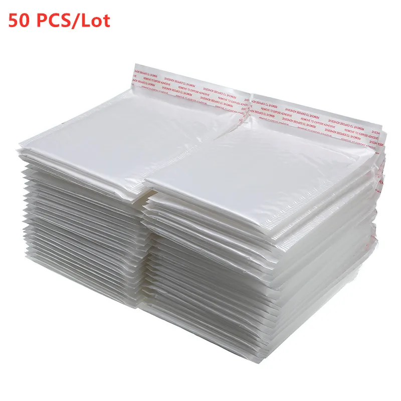 Горячая 50 шт./лот белый пенопластовый конверт мешок различные спецификации почтовые отправители мягкий конверт с пузырьковый почтовый пакет - Цвет: 50 PCS