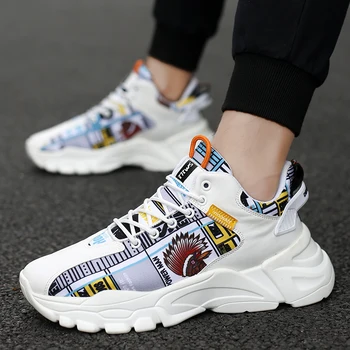 

Men Fashion Sports Leisure Shoes Breathable Running Shoes Mixed Color Sneakers Men Trainers Shoes Breathable Vulcanized Shoes