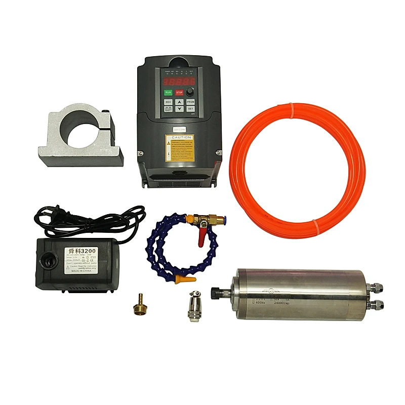 

CNC 800W 1.5kw Router Spindle Motor ER11 Spindle Kit & 1.5kw 2.2kw VFD 65mm Clamp Water Pump for diy cnc Milling machine