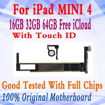

A1550 MB Original Unlocked For iPad MINI 4 Motherboard With Touch ID , Free iCloud For iPad MINI 4 Logic Board With Full Chips