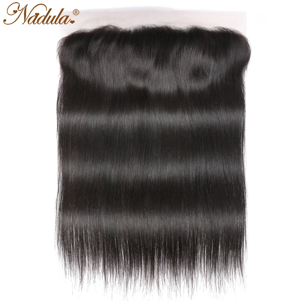 Nadula Straight Human Hair 13x4 Lace Frontal Closure Brazilian Swiss | Шиньоны и парики