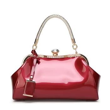 

2019 New European and American Lacquer Bride Bag Wedding Handbag Women's Single Shoulder Messenger Bag