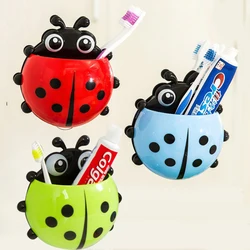 Cute Ladybird Beetle Toothbrush Toothpaste Holder Storage Rack Bathroom Shelves organizer