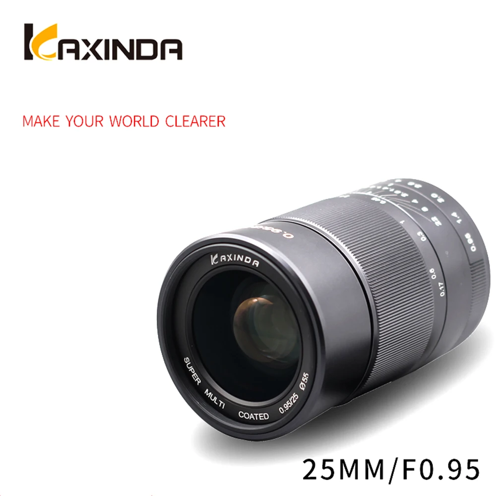 Kaxinda 25 мм f/0,95 стандартный ручной объектив с большой апертурой для Canon sony Fujifilm Olympus Panasonic беззеркальная камера