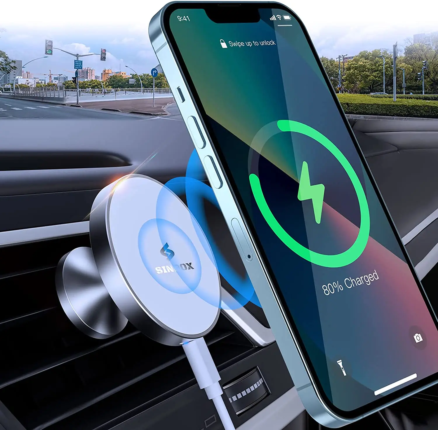 即納 在庫あり 磁気ワイヤレス車の充電器iphone 13 12 ミニ プロ プロマックス Sindox合金車の充電器 Magsafeと互換性 売店 Ongoing Southloopmarket Com