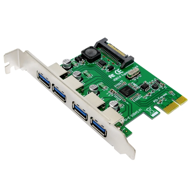 4 порта USB 3,0 PCIe PCI Express карта расширения PCI-E до USB3.0 адаптер конвертер карта для PCI-E x1 x4 x8 x16 слот компьютера ПК