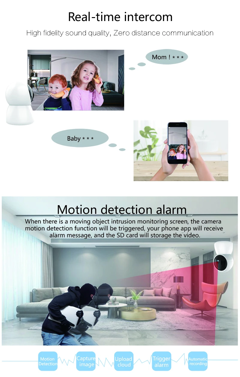 NiWoolf alarm system  realtime intercom and motion detection alarm
