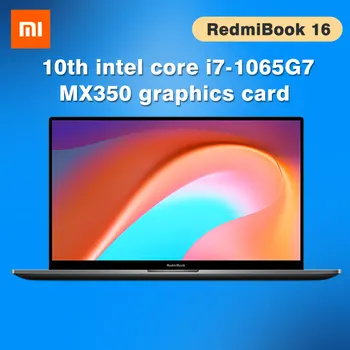 شراءالأصلي شاومي RedmiBook المحمول 16.1 بوصة نوت بوك إنتل كور I7-1065G7 NVIDIA MX350 16 جيجابايت DDR4 512 جيجابايت SSD ويندوز 10 الكمبيوتر