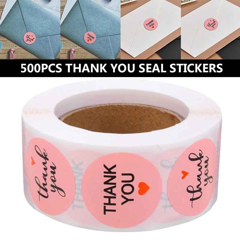 500 Pcs/roll Thank You Stickers Envelope Seals Labels Stickers Stationery 500 Pcs/roll Thank You Stickers Envelope Seals Labels Stickers Stationery