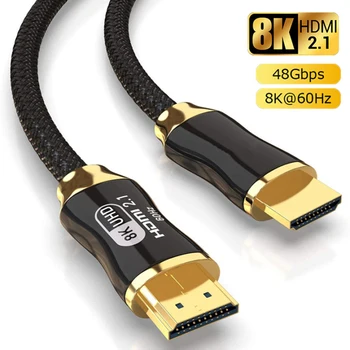 

8K HDMI HD Cable 2.1 48Gbps High Speed Data Transmission Wire 3D Vision High Speed Golden Plated Connection Cable