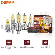 Лампа Ксеноновая OSRAM H1 H3 H4 H7 H8 H11 H16 9005 9006 HB3 HB4 желтый ФБР галогенная противотуманный фонарь 12V Автомобильные фары 2600K свет+ 60% ярче, пара