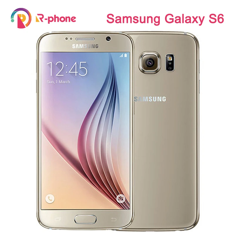 SAMSUNG Galaxy S6 restaurado teléfono móvil S6 compartimentos de 5,1 32GB ROM 3GB RAM Android Teléfono desbloqueado Original