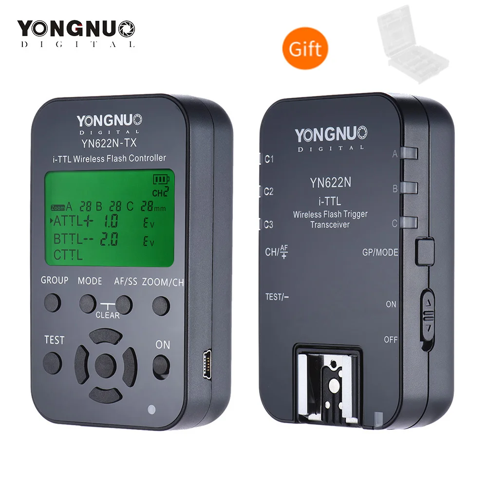 Yongnuo YN-622N-TX Беспроводной ttl контроллер вспышки передатчик+ YN-622N вспышка одиночный трансивер комплект 100M I-ttl для Nikon D70 D90