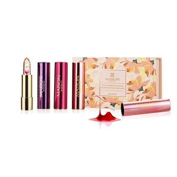 

Dried Flower Jelly Lip Balm Moisturizing Smooth Fine Lines Non-Stick Cup Waterproof Temperature Change Color Lipstick