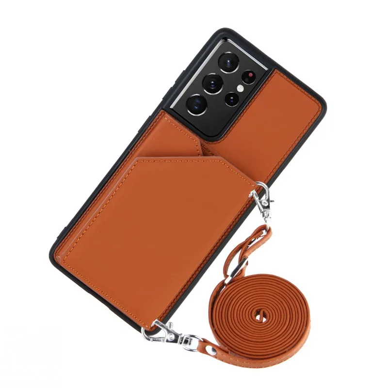 Strap Card Case for Samsung Galaxy A12 A32 A02S A52 A72 M51 A51 A71 A31 A21S Wallet Shockproof Leather Necklace Crossbody Cover cute samsung cases Cases For Samsung