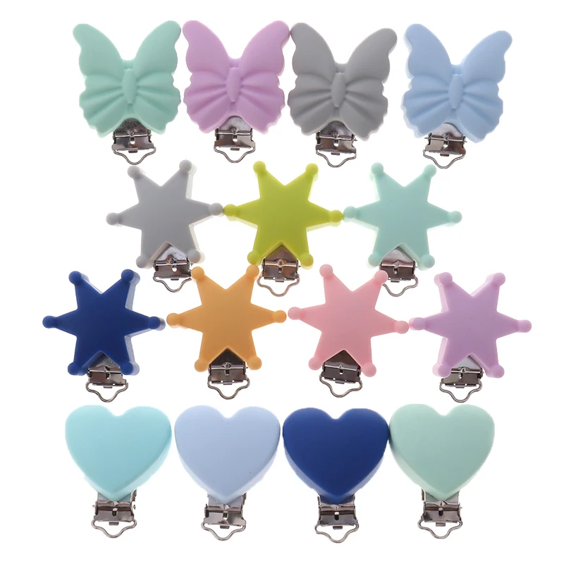 ATOB10pcs Silicone Metal Pacifier Clips Holders Baby Accessories Heart Baby Teething Necklace Clip Childen's Goods Nipple Holder ATOB10pcs Silicone Metal Pacifier Clips Holders Baby Accessories Heart Baby Teething Necklace Clip Childen's Goods Nipple Holder