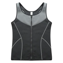 Мужской Черный Неопреновый жилет на молнии эластичный корсет без рукавов для похудения тренировочный корректор Талии Тренажер сжигание жира сауна фитнес