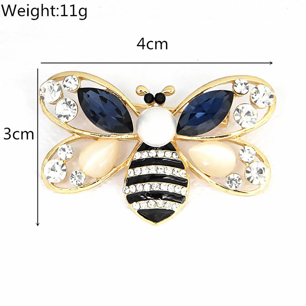 Fashion Brooch Pins for Women Fashion Colorful Brooches Metal Animal Pins Banquet Party Wedding Cute Bee  hinestone Brooch Gifts