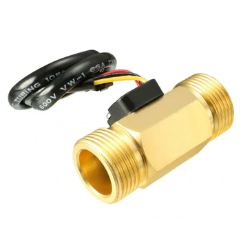 

Brass USC-HS43TB Hall Effect Water Flow Sensor 2-45L/min G3/4" Threaded Ends Repeat Error 1% Turbine Flowmeter