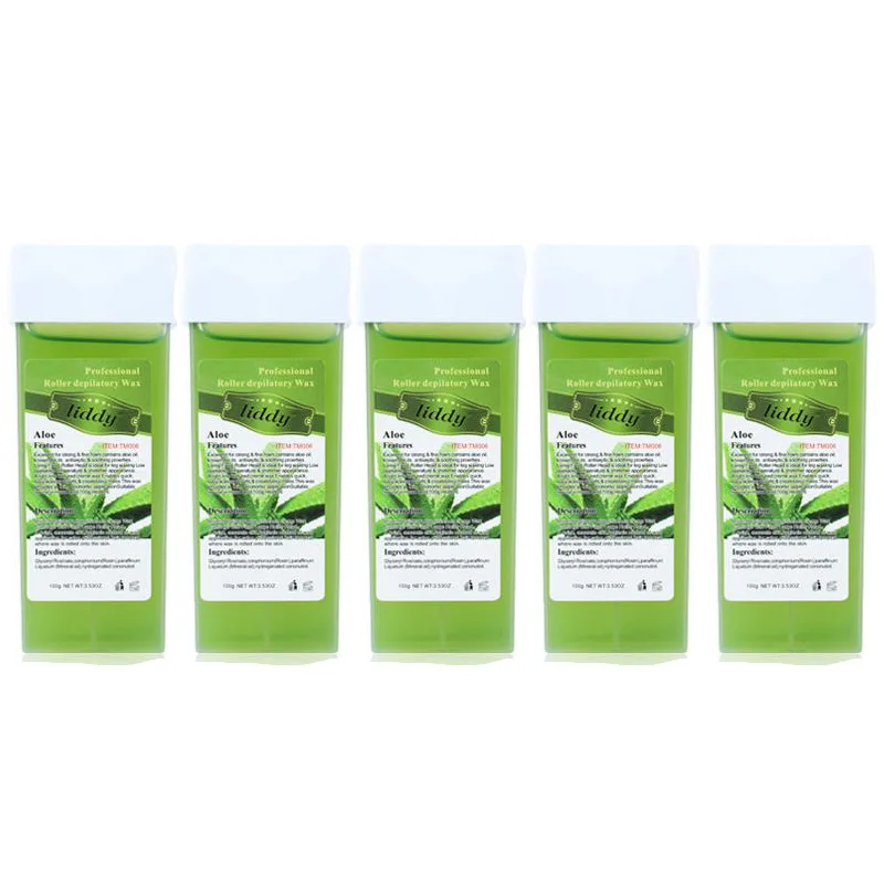 5X Roll On Wax Cartridge Hair Removal Wax Cream 100g Depilatory Cartridge Hot Hair Removal For Women Men Skin care