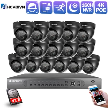 

16CH 4K 5MP POE NVR kit CCTV Security Camera System H.265 IP Waterproof Dome Camera Video Surveillance system Set Xmeye 8mp