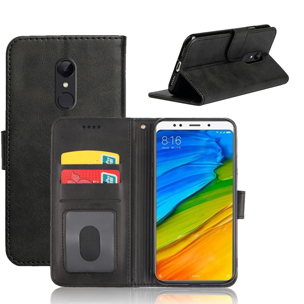 Классический Кожаный чехол-книжка MKS для Xiaomi Redmi 5 чехол-бумажник телефона с