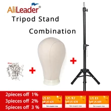 Роскошная холщовая блочная головка 21 22 23 24 25 дюймов с подставкой 50 дюймов штатив Стенд держатель тренировочный манекен головка для создания париков 50т шпильки