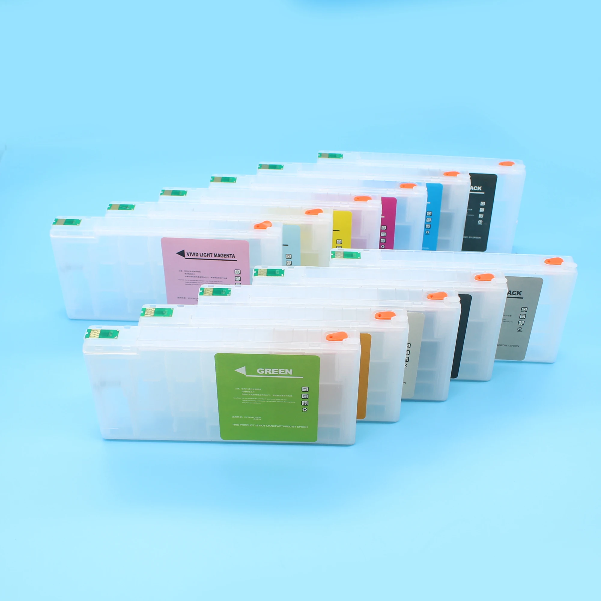 11 Colors T6531-T6539 T653A T653B 4900 Refillable Ink Cartridge with ARC Chip for Epson Stylus Pro 4900 Printer Empty