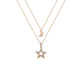 

SINTA Luxury Clavicle Chain S925 Sterling Silver Golden Star Zircon Necklace For Women Party Jewerly