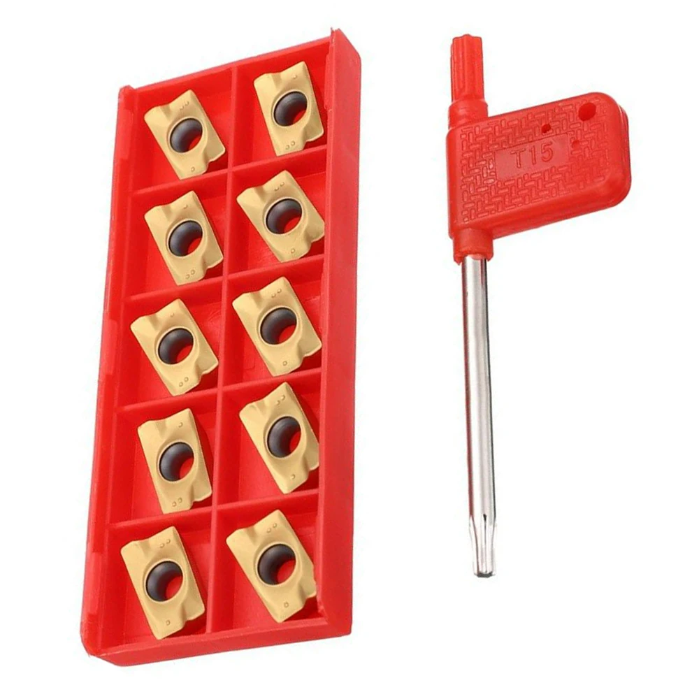 

10pcs Indexable Insert APMT1604 DP5320 25R0.8 Carbide Inserts CNC Gold Tool Kit