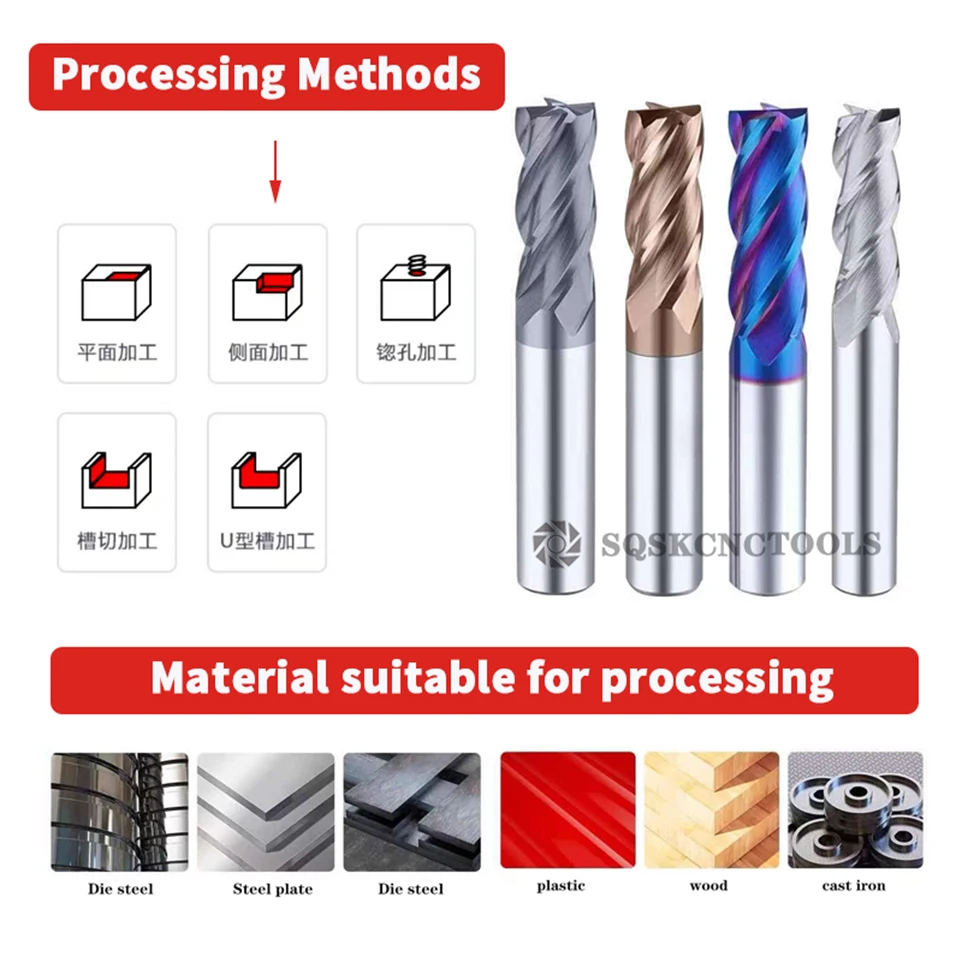 slab milling cutter Carbide Radius End Cutter Mill Aluminium Cnc Milling Cutter For Metal Tungsten Steel CNC Maching Endmils types of vices