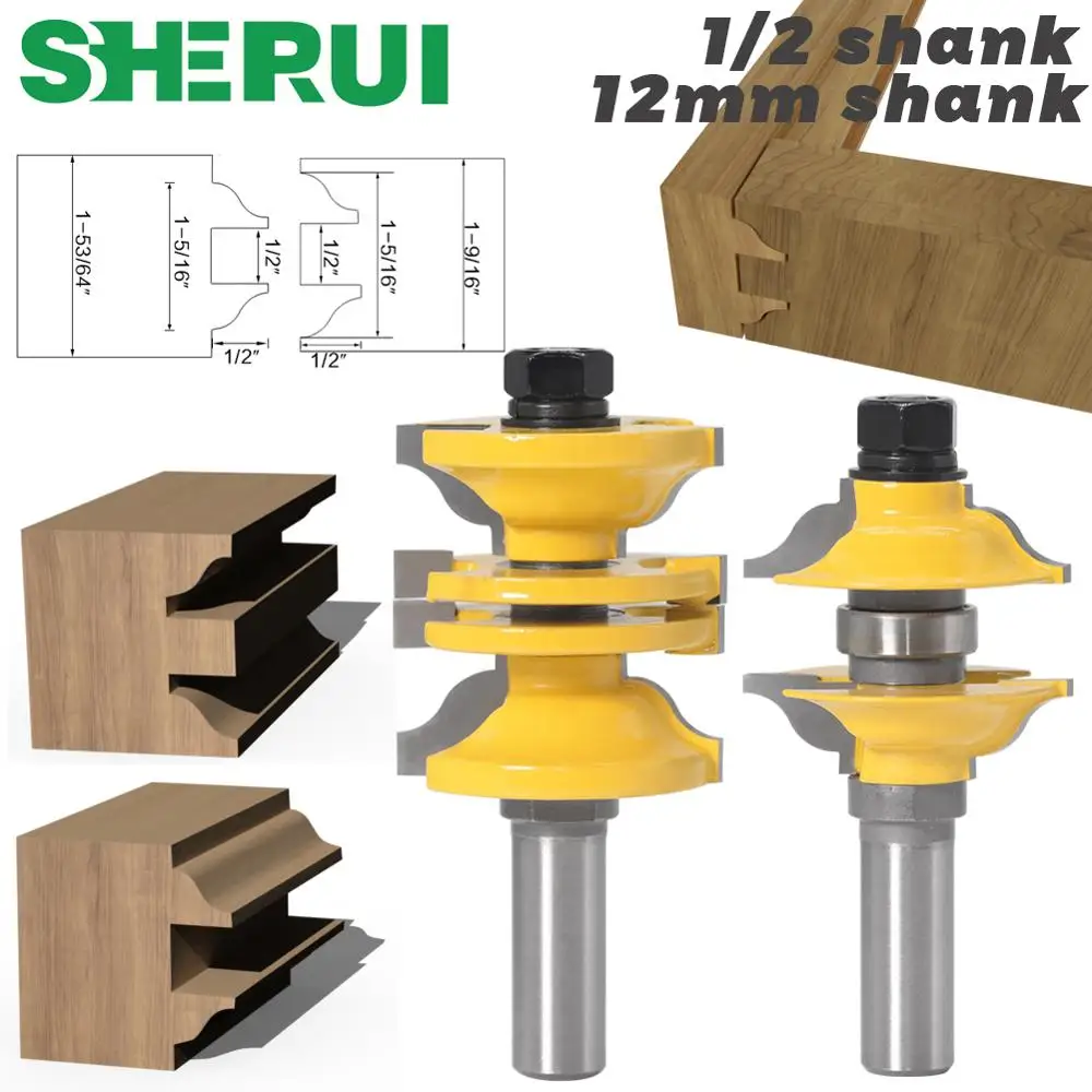 SHERUI 2 шт 12 мм 1/2 &quotхвостовик ввода и межкомнатной двери Ogee Маршрутизатор бит