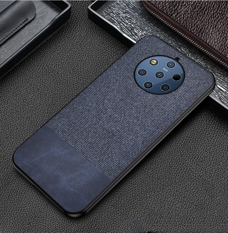 Чехол для Nokia 9 PureView Роскошная ткань из искусственной кожи жесткая задняя крышка для Nokia9 PureView для Nokia 9 комбинированный тканевый чехол для телефона(N329 - Цвет: Синий