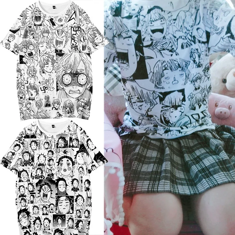 Anime Demon Slayer Kimetsu No Yaiba Tanjiro Kamado Cosplay Costume Zenitsu Tshirt Men T-shirt Funny Print Kimono For Women CS143 |