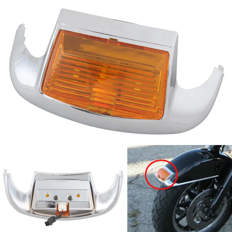 Motorbike LED Front Fender Tip Light Leading Edge Fender Amber Driving