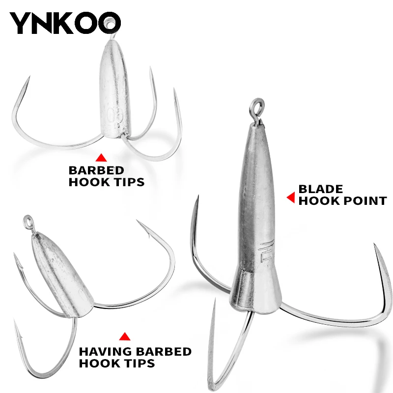 

YNKOO Triple Barbed Steel Fish hook Fishing Hooks With Lead Sinker Weight Fishhook Fishing Tackle Tools Accessories
