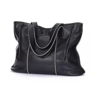 

Authentic Leather Women's Bag,2019 New European and American Fashion Hand-held Tote Bag.