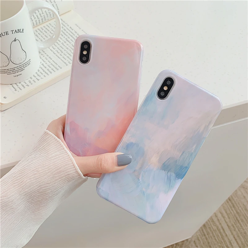 Градиент цвета конфеты мраморный футляр с камнями для iphone XS Max чехол для телефона для iphone 11promax 7 8 Plus 6 X XR задняя крышка с кольцом
