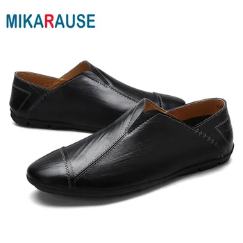 

Mikarause New Man Casual Shoes Fashion Leather Loafers Zapatos De Hombre Summer Breathable Soft Moccasins Flats Driving Shoes