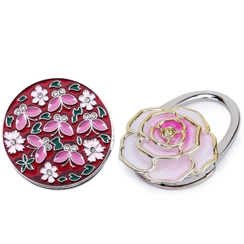 

Big deal 2Pcs Cloisonne Butterfly Flower Folding Foldable Lady Girl Pothook Handbag Clip Hanger Hook Purse Table Hanger Holder R