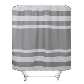 

Simple Striped Polyester Shower Curtain Waterproof European-style Printing Bathroom Partition Thickened Shower Curtain 1