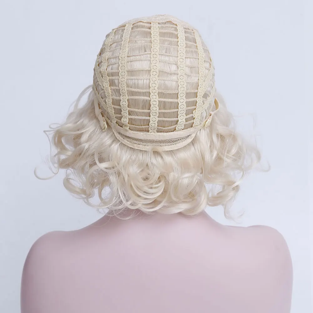 

WTB Wigs for Women Short Wigs for Black Women Blonde Wig Synthetic Wig 613. Wigs Wavy High Temperature Fiber Short Wigs 8"