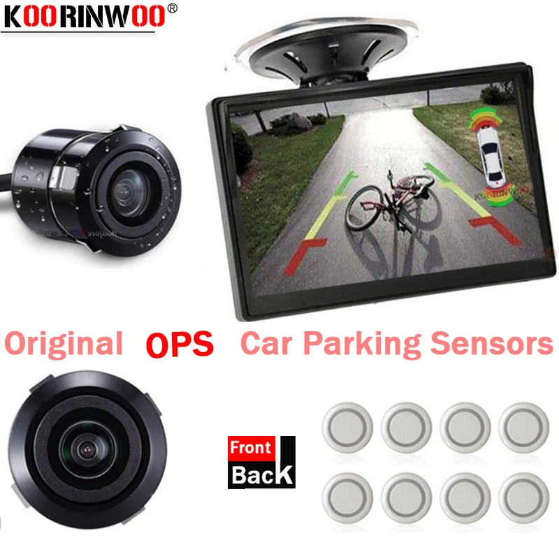 

Koorinwoo For Sony AHD Parking Sensor Camera With Monitor Connect Car Probe Black/white Reverse Buzzer Alert Backlight Detector