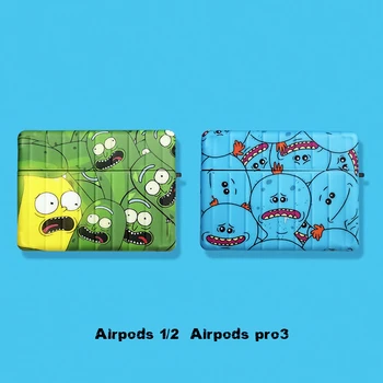 

Funny Cartoon Rick For Apple AirPods 1&2&Pro Charging Soft silicon Cover Wireless Bluetooth Earphone Case