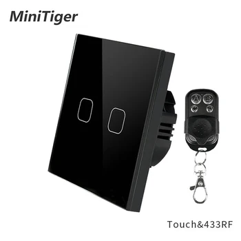 

Mobu EU Standard Switch Smart Home Wireless Remote Control Touch Switch 2 gang Wall Light Led Touch Switch with remote control