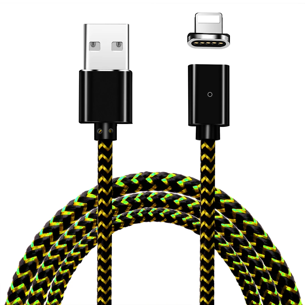 Micro USB Магнитный кабель Quick Charge 3.0A type C USB кабель телефонный кабель для быстрой зарядки Шнур для iphone samsung USB C кабель - Цвет: IOS Gold
