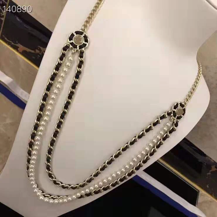 

2019 New Design Luxury Brand Jewelry Fashion Long Maxi Necklace Pearl For Women Party Wedding Daily Designer Accessaries