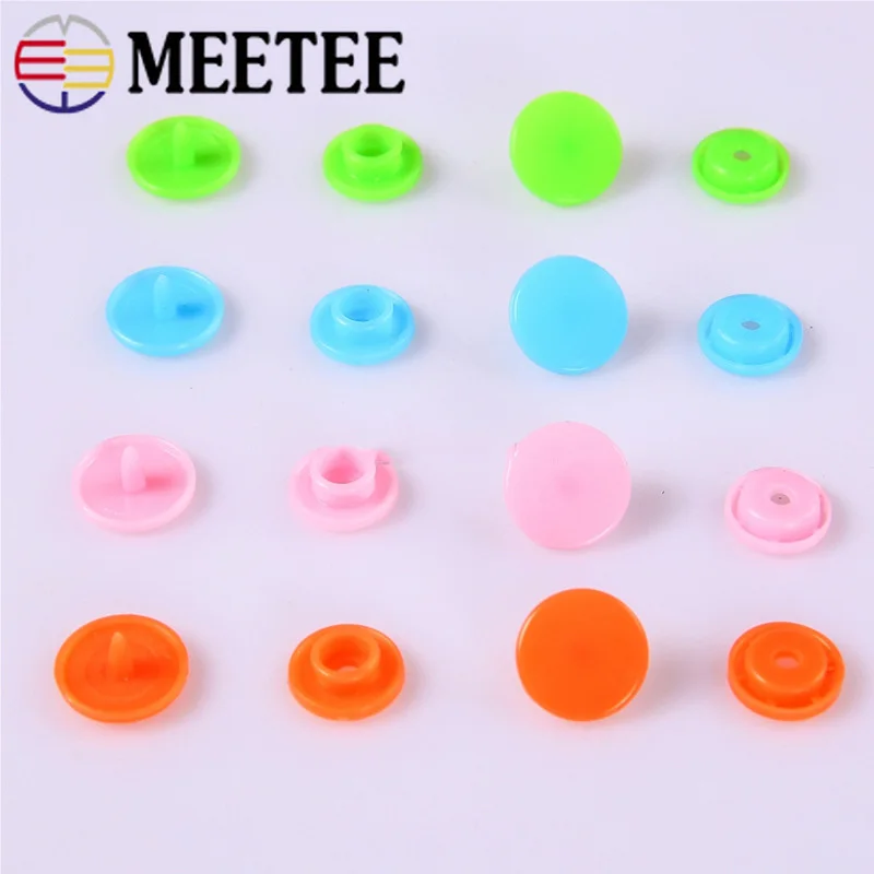 Meetee 1set=360pcs 12mm T5 Snap Button Children's Clothes Plastic Fasteners Punch Press Stud Buttons Installation DIY Sew Tool