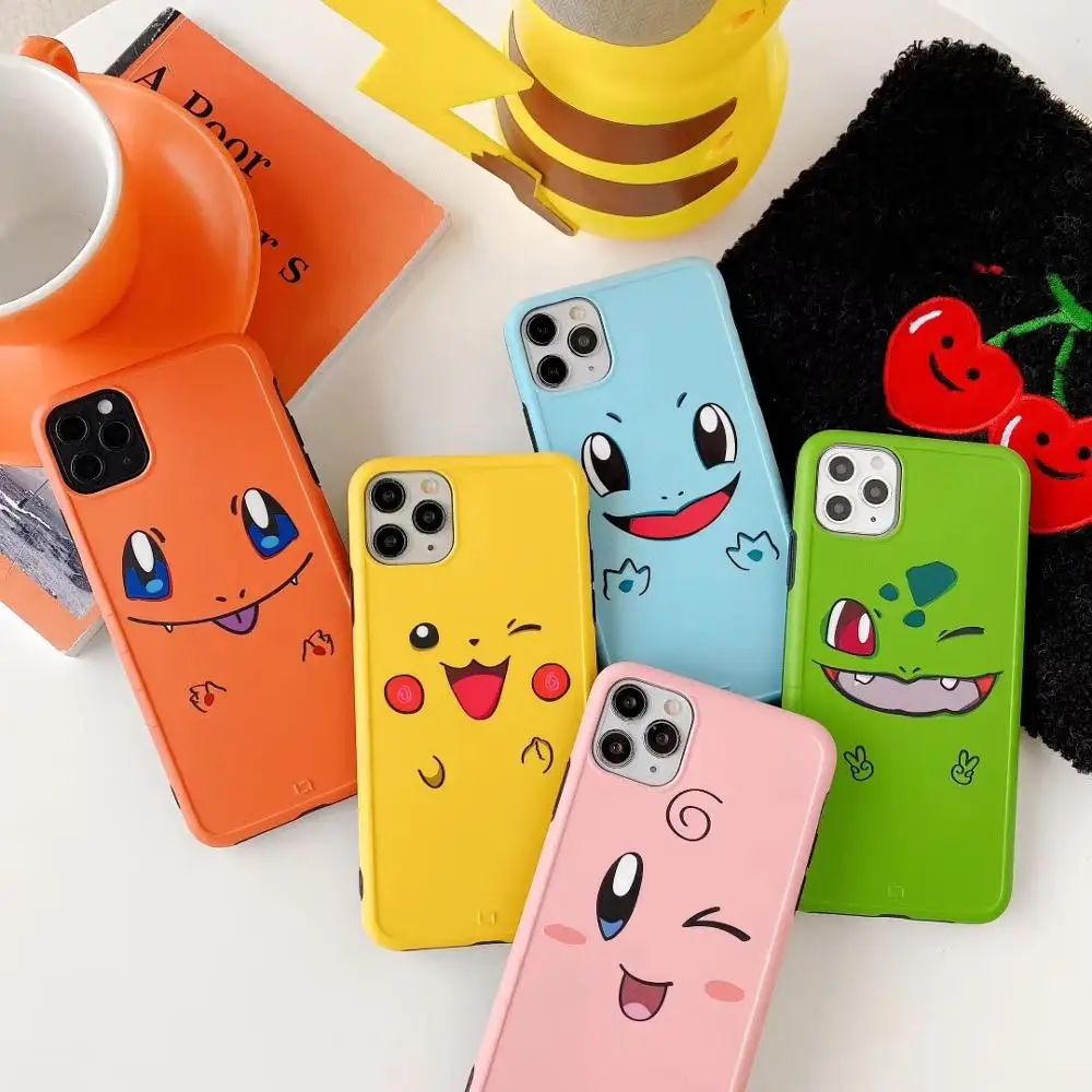 

Pokemon Shockproof Tempered shell for apple iPhone XR XS MAX 11 pro max 7PLUS 8PLUS Cartoon Cute case cover protective Soft case